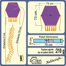 Gülen Uçurtma / Kumaş Altıgen Uçurtma (Orta Boy) / Rengarenk