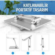 Coofbe Katlanabilir Yükseklik Eğim Ayarlı Masaüstü Tablet Standı Telefon Standır Tablet Tutucu