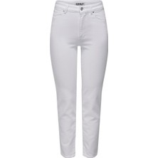 Only Bayan Beyaz Renk Yüksek Bel Kot Pantolon 15292435