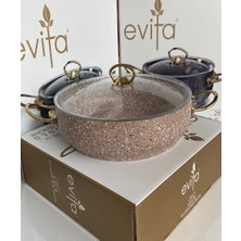 Evita 28 cm Bio Granit Basık Tencere