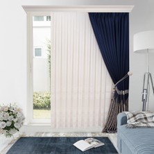 Perhal Yeni Model Etekleri Yatay Çizgili Kırışmayan Etekleri Kurşunlu 1-3 Sık Pile Son Moda Tül Perde