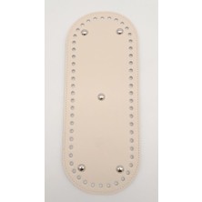 Angel Çanta Aksesuar Suni Deri Krem Renk 30X12 cm Oval Çanta Tabanı (Gümüş Aparatlı)
