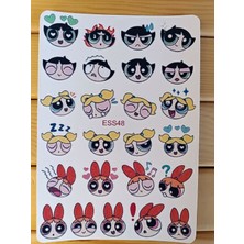 EyER Shoping Power Puff Girl Etiket Planlayıcı Telefon Sticker Set