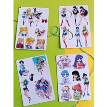 EyER Shoping Sailor Moon Ay Savaşçıları Etiket Sticker