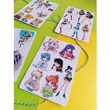 EyER Shoping Sailor Moon Ay Savaşçıları Etiket Sticker