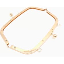 Angel Çanta Aksesuar 21.5 cm Light Gold Oval Köşe Çanta Klipsi Çanta Bursu