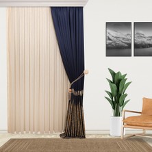 Perhal Yeni Model Altın Çizgili Kırışmayan Etekleri Kurşunlu 1-2 Pile Son Moda Tül Perde