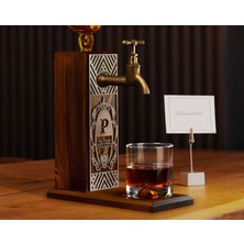 Bk Gift Kişiye Özel Kabartma Isimli Musluklu Ahşap Içki Standı, Viski Çeşmesi, Doğum Günü Hediyesi, Ev Hediyesi, Içecek Dispenseri-75