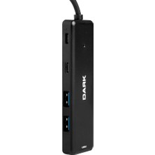 Dark Connect Master X5C Usb3.2 Gen 1 Type-A To 3 Port Usb-A & 1 Port Type-C 2.0 / 1x Type-C Charge (DK-AC-USB347)