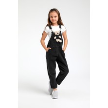 Escabel 5-14 Yaş Ayıcıklı Çocuk Salopet Siyah