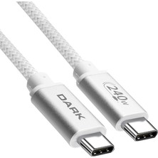 Dark 1m USB Type-C 240W Pd Ultra Hızlı Şarj ve 480MBPS Örgülü Kablo (DK-CB-USB240PD100)