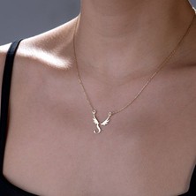 Nida Jewelry 925 Ayar Gümüş Melek Kanatları Harf Kolye