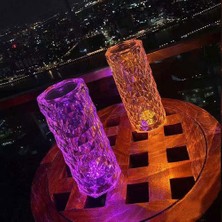 Kuzey Big Rose Diamond Table Lamp USB Charging Rgb Multi Colors Totch Lamp Kumandalı Kristal Dev Masa Lambası Rgb