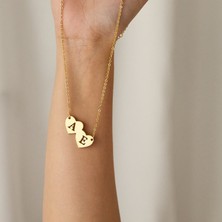 Nida Jewelry 925 Ayar Gümüş Çift Harf Kalp Kolye
