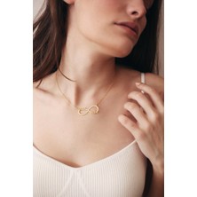 Nida Jewelry 925 Ayar Gümüş Sonsuzluk Çift İsim Kolye