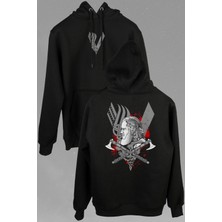 Kendim Seçtim Vikings Ragnar Lothbrok Vikingler Savaşçı Ön ve Arka Baskılı Sweatshirt Unisex Kapüşonlu Hoodie10