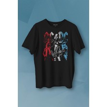 Kendim Seçtim Ac Dc Kırmızı Bordo Gri Mavi Angus ve Malcolm Young Rock'n Roll Baskılı Tişört Unisex T-Shirt10