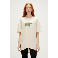 Bad Bear Re-Finger Recycle Marshmallow Beyaz T-Shirt Baskılı Kadın Tişört10