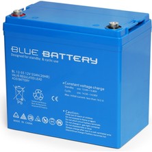 Blue Battery 12 Volt 55 Ah Bakımsız Kuru Akü , Ups Aküsü