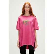Bad Bear Re-Finger Recycle Fuşya Pembe T-Shirt Baskılı Kadın Tişört10