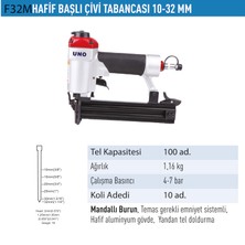 Uno Çivi Tabancası Hafif Başlı 10-32 mm Mandallı UNODF32M