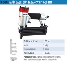 Uno Çivi Tabancası Hafif Başlı 10-50 mm Mandallı UNODF50M