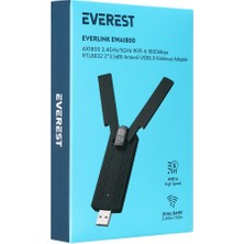 Everest Everlınk EWA1800 1800MBPS 2.4ghz/5ghz Wıfı-6 AX1800 RTL8832 2*3.5dbi Usb3.0 Kablosuz Adaptör