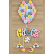 Renkli Hayallerim Gülce Isimli Balonlar Bebek ve Hastane Odası Kapı Süsü