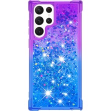 Cool-M For Samsung Galaxy S23 Ultra Ince Uygun Telefon Kılıfı Gradyan ve Sıvı Akışlı Glitter Toz Kabuğu Esnek Tpu Arka Kapak (Yurt Dışından)