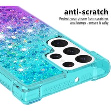 Cool-M For Samsung Galaxy S23 Ultra Ince Uygun Telefon Kılıfı Gradyan ve Sıvı Akışlı Glitter Toz Kabuğu Esnek Tpu Arka Kapak (Yurt Dışından)