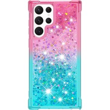 Cool-M For Samsung Galaxy S23 Ultra Ince Uygun Telefon Kılıfı Gradyan ve Sıvı Akışlı Glitter Toz Kabuğu Esnek Tpu Arka Kapak (Yurt Dışından)