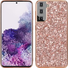 Cool-M For Samsung Galaxy S23 Için Parlak Glitter Sequins Telefon Kılıf Anti-Fall Elektrokaplatma Tpu Çerçevesi Sert Pc Arka Kapak (Yurt Dışından)