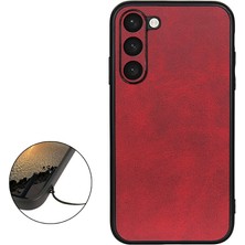 Cool-M For Samsung Galaxy S23 Için Artı Cep Telefonu Kasası Hard Pc+Tpu+Pu Deri Cowhide Doku Toz Geçirmez Çizgiye Dönem Anti Telefon Kapağı (Yurt Dışından)