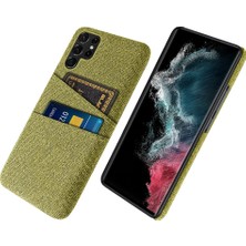 Cool-M For Samsung Galaxy S23 Ultra Kumaş Doku Çift Kart Yuvaları Telefon Kılıf Anti-Çizik Sabit Pc Koruyucu Kapak (Yurt Dışından)