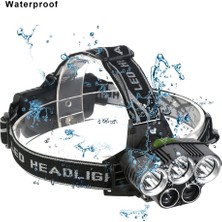 Just For U USB Yeniden Yüklenebilir LED Headlamp 5 Beyaz Işık Suyu Temizleyen Baş Işık Balık Lambası 18650 Batteri Kullanır (Yurt Dışından)