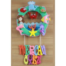 Renkli Hayallerim Mercan Öykü Isimli Deniz Kızı Bebek ve Hastane Odası Kapı Süsü