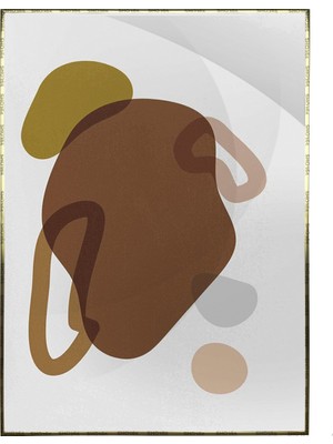 SHOP365 Yapraklar ve Şekiller Karışık Renkler Modern Poster P-001010