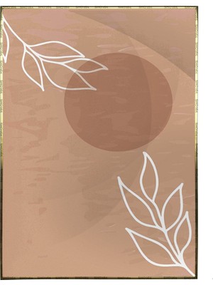 SHOP365 Yapraklar ve Şekiller Modern Poster P-001217