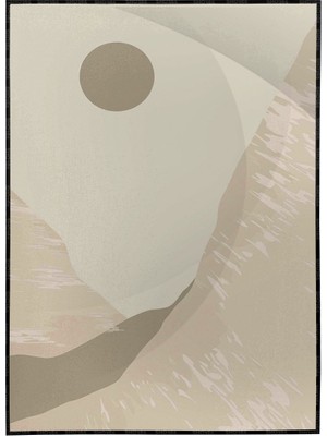 SHOP365 Dağ Ay Gökyüzü Manzara Sulu Boya Efektli Poster P-001150