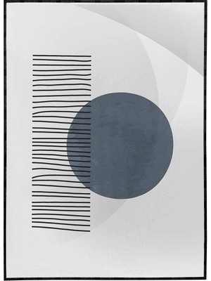 SHOP365 Şekiller ve Çizgiler Mavi Gri Siyah Renkler Modern Poster P-001880