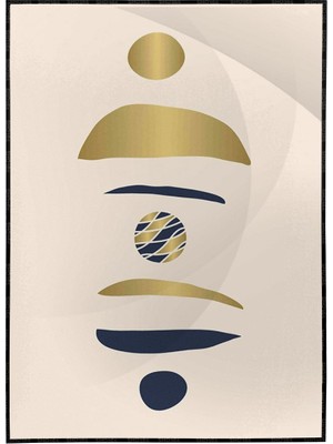 SHOP365 Altın ve Toprak Renkleri Şekiller Modern Poster P-002315