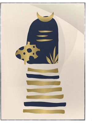 SHOP365 Altın ve Toprak Renkleri Şekiller Modern Poster P-002316