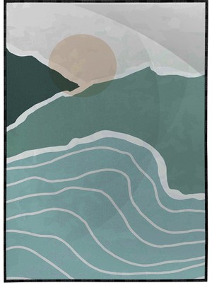 SHOP365 Dağ Manzara Mavi Tonlar Modern Poster P-003317