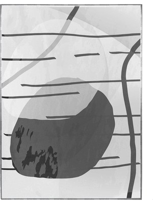 SHOP365 Şekiller ve Çizgiler Siyah Gri Renkler Modern Poster P-003428