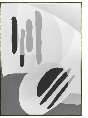 SHOP365 Şekiller ve Çizgiler Siyah Gri Renkler Modern Poster P-003429