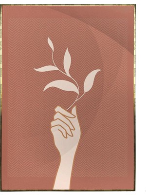 SHOP365 Kadın Eli ve Çiçekler Turuncu Renkler Modern Poster P-004465