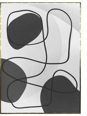 SHOP365 Şekiller ve Çizgiler Siyah Gri Renkler Modern Poster P-003410