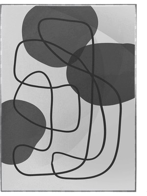 SHOP365 Şekiller ve Çizgiler Siyah Gri Renkler Modern Poster P-003411