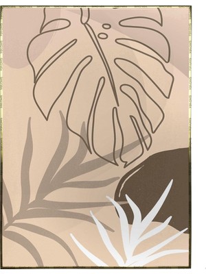 SHOP365 Yapraklar ve Şekiller Karışık Renkler Modern Poster P-003454
