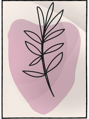 SHOP365 Yapraklar ve Şekiller Karışık Renkler Modern Illüstrasyon Poster P-003330